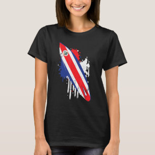 Surfbrett Vintag mit Costa Rica Flag - Surfbrett S T-Shirt
