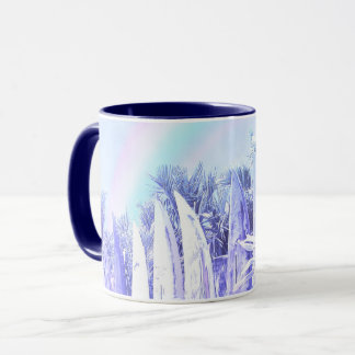 Surfbrett-Zaun in Pastellblau Tasse