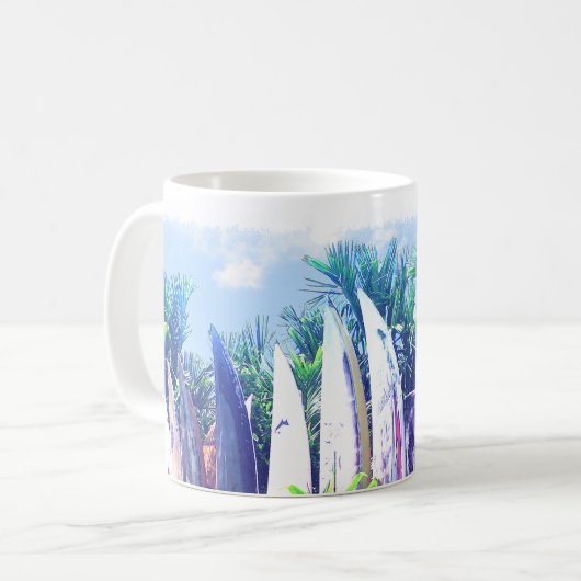 Surfbrett-Zaun Kaffeetasse (Vorderseite Links)
