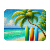 Surfbretter am Strand Magnet (Horizontal)