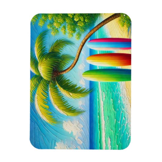 Surfbretter am Strand Magnet (Vertikal)