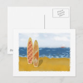 Surfbretter am Strand Postkarte (Vorne/Hinten)