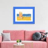Surfbretter am Strand übersäte Canvas Art Leinwanddruck (Insitu (Wohnzimmer))