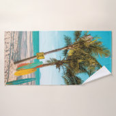 Surfbretter am Strand werfen Kissen Badehandtuch (Badehandtuch)