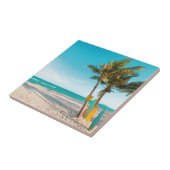 Surfbretter am Strand werfen Kissen Fliese (Seite)