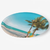 Surfbretter am Strand werfen Kissen Pappteller (Schrägansicht)