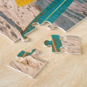 Surfbretter am Strand werfen Kissen Puzzle (Seite)