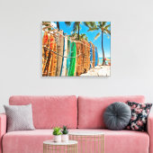 Surfbretter am Waikiki Beach, Hawaii Leinwanddruck (Insitu (Wohnzimmer))