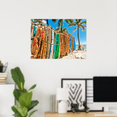 Surfbretter am Waikiki Beach, Hawaii Poster (Heimbüro)