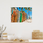 Surfbretter am Waikiki Beach, Hawaii Poster (Küche)