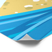 Surfbretter an einem tropischen Strand mit Palmen Poster (Ecke)