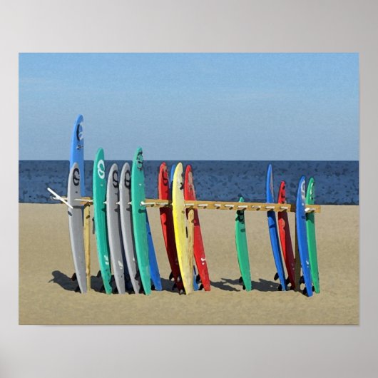 Surfbretter Asbury Park NJ Beach Poster (Vorne)