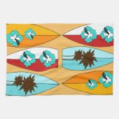 Surfbretter auf dem Boardwalk Summer Beach Thema Handtuch (Horizontal)