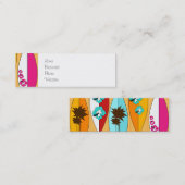 Surfbretter auf dem Boardwalk Summer Beach Thema Mini Visitenkarte (Vorne/Hinten)