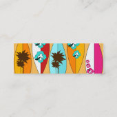 Surfbretter auf dem Boardwalk Summer Beach Thema Mini Visitenkarte (Rückseite)