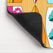 Surfbretter auf dem Promenaden-Sommer-Strand-Thema Mousepad (Ecke)