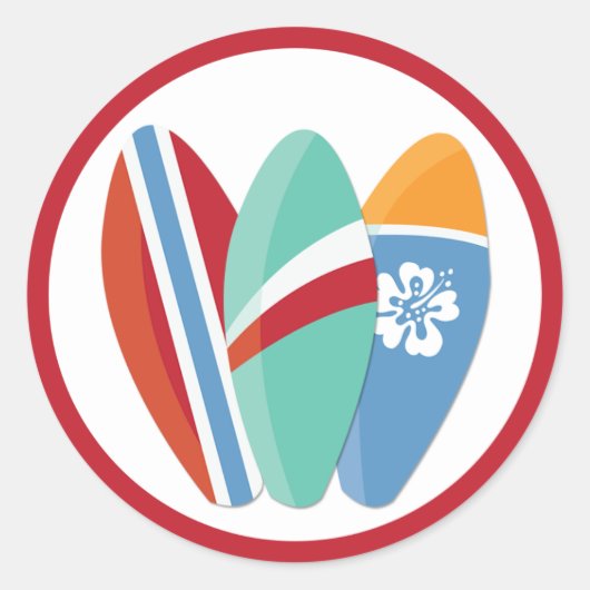 Surfbretter-Aufkleber für Surfbretter Runder Aufkleber (Vorderseite)