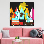 Surfbretter Beach Bum Surfing Hippie Vans Leinwanddruck (Insitu (Wohnzimmer))