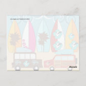 Surfbretter Beach Bum Surfing Hippie Vans Postkarte (Rückseite)