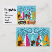 Surfbretter Beach Bum Surfing Hippie Vans Visitenkarte (Vorne/Hinten)
