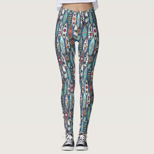 Surfbretter blau leggings (Vorderseite)