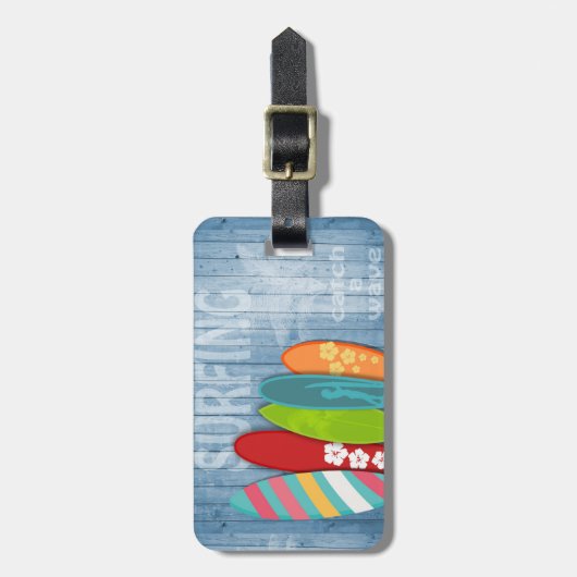 Surfbretter - Gepäckmarke Gepäckanhänger (Vorderseite vertikal)