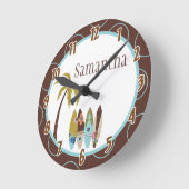 Surfbretter Hawaiianische Personalisierte Uhr (Winkel)