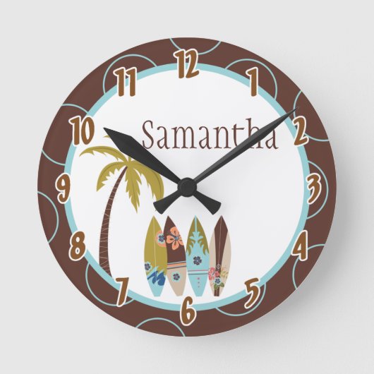 Surfbretter Hawaiianische Personalisierte Uhr (Vorderseite)