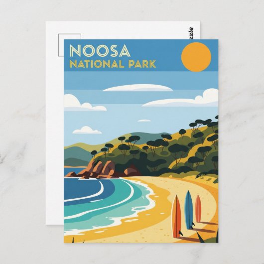 Surfbretter im Nationalpark Noosa Postkarte (Vorne/Hinten)
