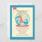 Surfbretter in den Wellen Einladung (Vorderseite)