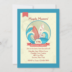 Surfbretter in den Wellen Einladung