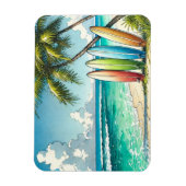 Surfbretter in Strandfarbe und Tinte Magnet (Vertikal)