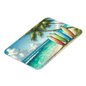 Surfbretter in Strandfarbe und Tinte Magnet (Linke Seite)