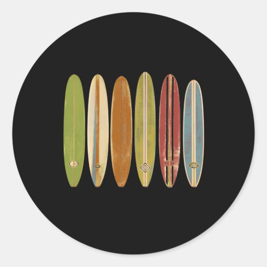 Surfbretter mit längerer Oberfläche Runder Aufkleber (Vorderseite)
