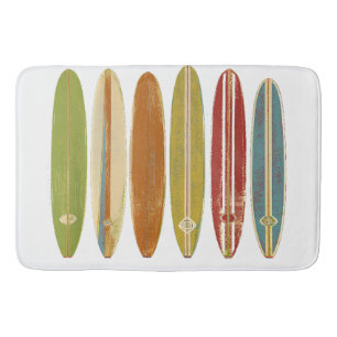 Surfbretter mit Longboard Vintag im Retro-Stil Badematte