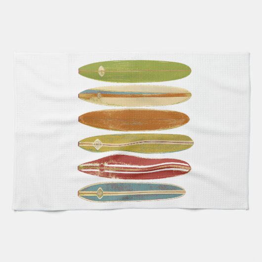 Surfbretter mit Longboard Vintag im Retro-Stil Geschirrtuch (Horizontal)