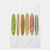 Surfbretter mit Longboard Vintag im Retro-Stil Geschirrtuch (Vertikal)