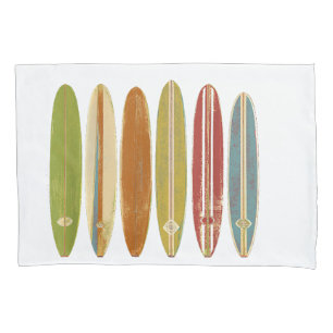Surfbretter mit Longboard Vintag im Retro-Stil Kissenbezug