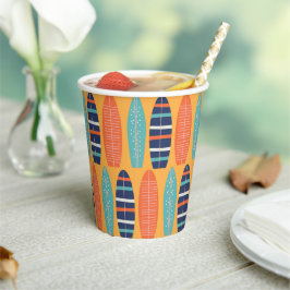 Surfbretter Orange Blue Sommer Geburtstag Pappbecher