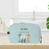 Surfbretter Palmen Retro aquamarines Wasser Waschbeutel