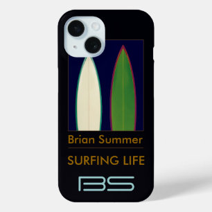 Surfbretter personalisiert zum Thema Surfen iPhone 15 Hülle