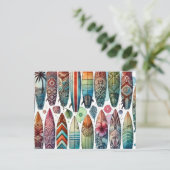 Surfbretter Postkarte (Stehend Vorderseite)