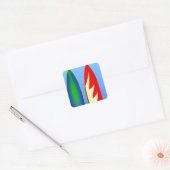 Surfbretter Retro-Surfen Quadratischer Aufkleber (Umschlag)