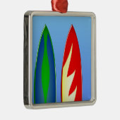 Surfbretter Retro-Surfen Silbernes Ornament (Rechts)