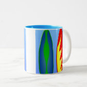 Surfbretter Retro-Surfen Zweifarbige Tasse (VorderseiteRechts)
