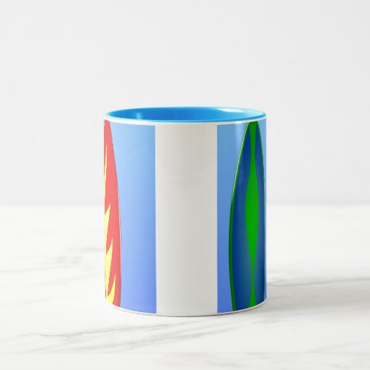 Surfbretter Retro-Surfen Zweifarbige Tasse (Mittel)