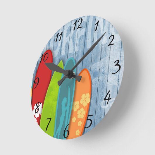 Surfbretter Runde Wanduhr (Winkel)