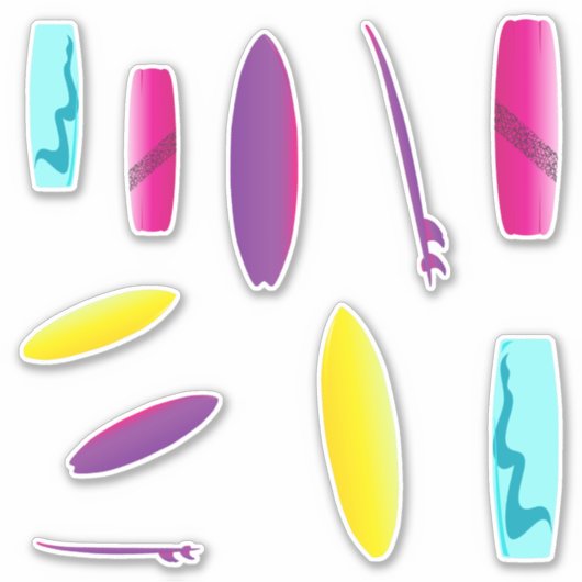 Surfbretter Set Aufkleber (Vorderseite)