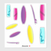 Surfbretter Set Aufkleber (Blatt)