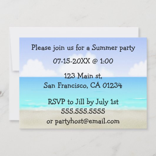 Surfbretter Strand Party Einladungen (Rückseite)